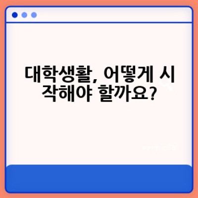 대학생활 완전정복 #꿀팁 #성공비법 #후회없는4년