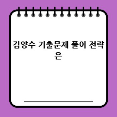 김양수 기출문제 완벽 정복 가이드