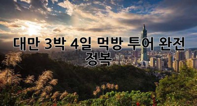 대만 3박 4일 먹방 투어 완전 정복!