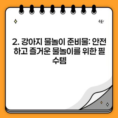 강아지 물놀이 완벽 가이드: 궁금증 해결과 안전한 물놀이 즐기기
