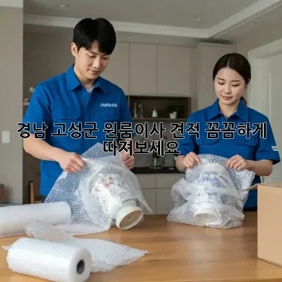 경남 고성군 원룸이사 견적, 꼼꼼하게 따져보세요!