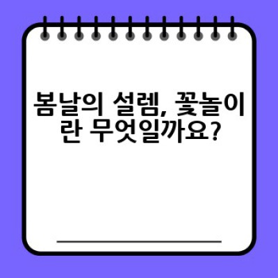 꽃놀이 완벽 가이드: 최고의 장소, 시기, 준비물까지! 꽃놀이 요약정보 우선 확인
