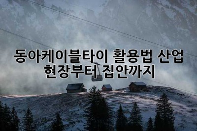 동아케이블타이 활용법: 산업 현장부터 집안까지!