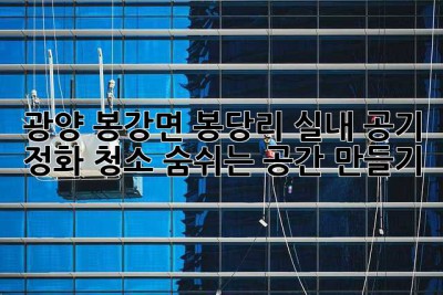 광양 봉강면 봉당리 실내 공기 정화 청소: 숨쉬는 공간 만들기