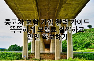 중고차 보험 가입 완벽 가이드: 똑똑하게 보험료 절약하고 안전 확보하기!