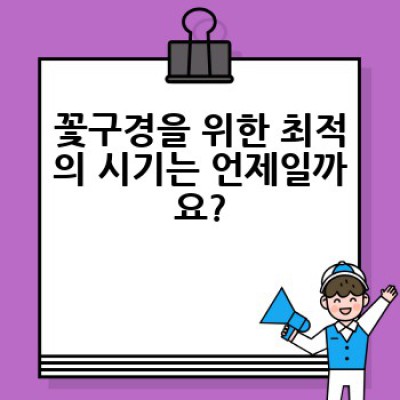 봄꽃부터 가을꽃까지! 꽃구경 완벽 가이드: 장소 추천, 시기, 준비물, 예산까지!