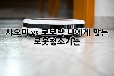 샤오미 vs 로보락: 나에게 맞는 로봇청소기는?
