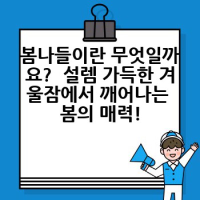 봄나들이 완벽 가이드: 설렘 가득한 봄날, 어디로 떠날까요?