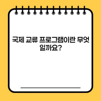 국제 교류 프로그램 완벽 가이드: 참여부터 성공까지